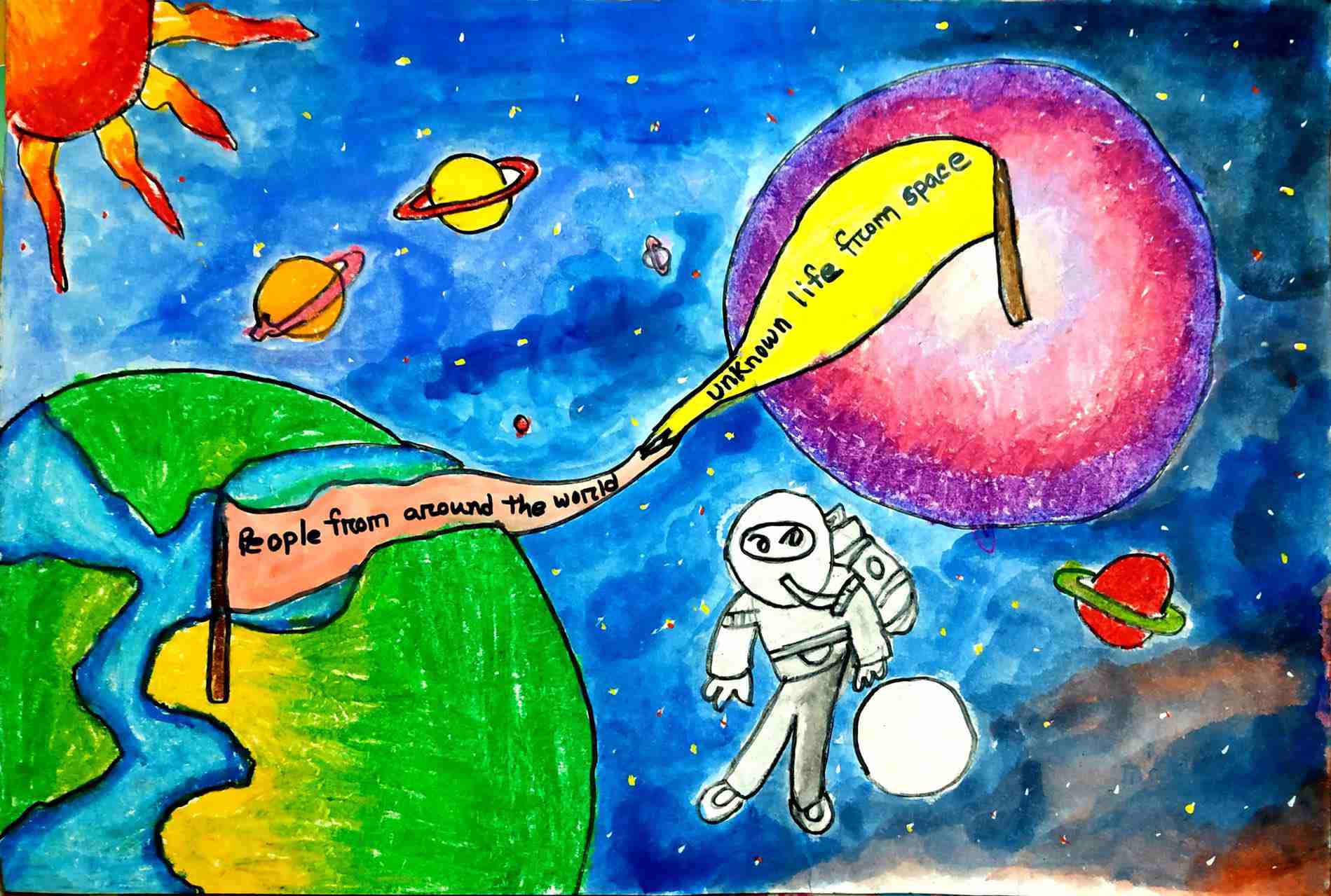 航天日绘画作品《问天之旅》,孟加拉国Sanzida Afrin 航天日绘画作品《问天之旅》,孟加拉国Sanzida Afrin