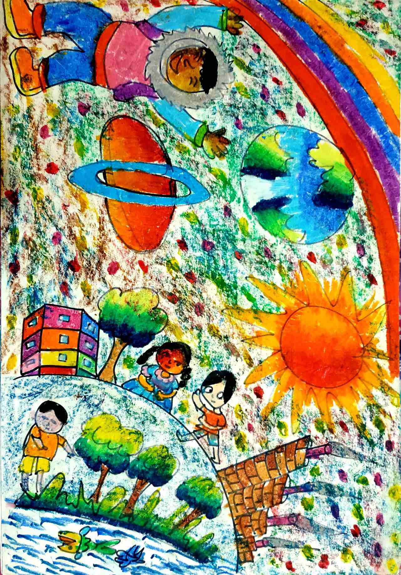 航天日绘画作品《我的世界》,孟加拉国Nameera Nargis 航天日绘画作品《我的世界》,孟加拉国Nameera Nargis