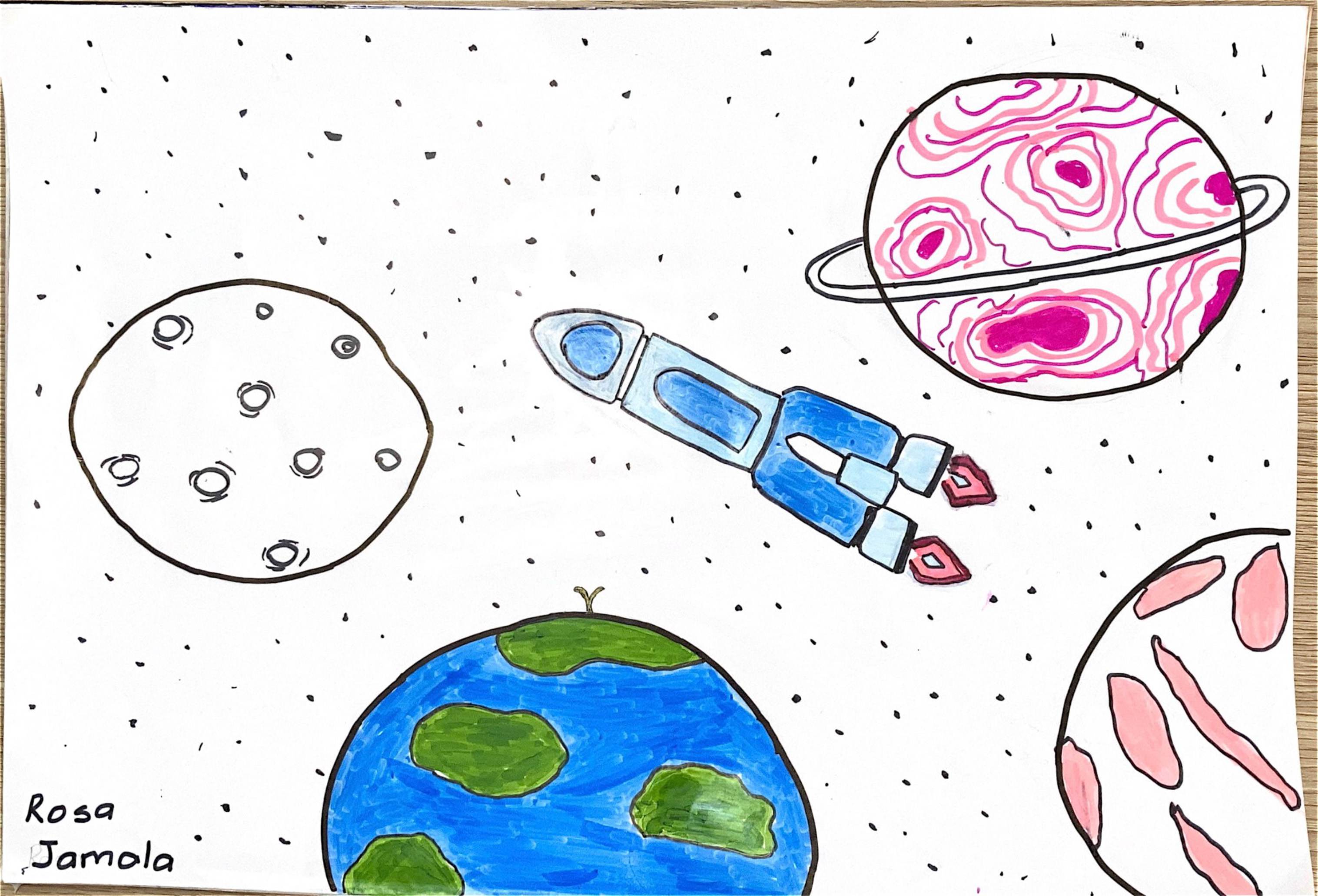 航天日绘画作品《“星”“星”相惜》,肯尼亚罗莎·贾马拉(Rosa Jamala) 航天日绘画作品《“星”“星”相惜》,肯尼亚罗莎·贾马拉(Rosa Jamala)