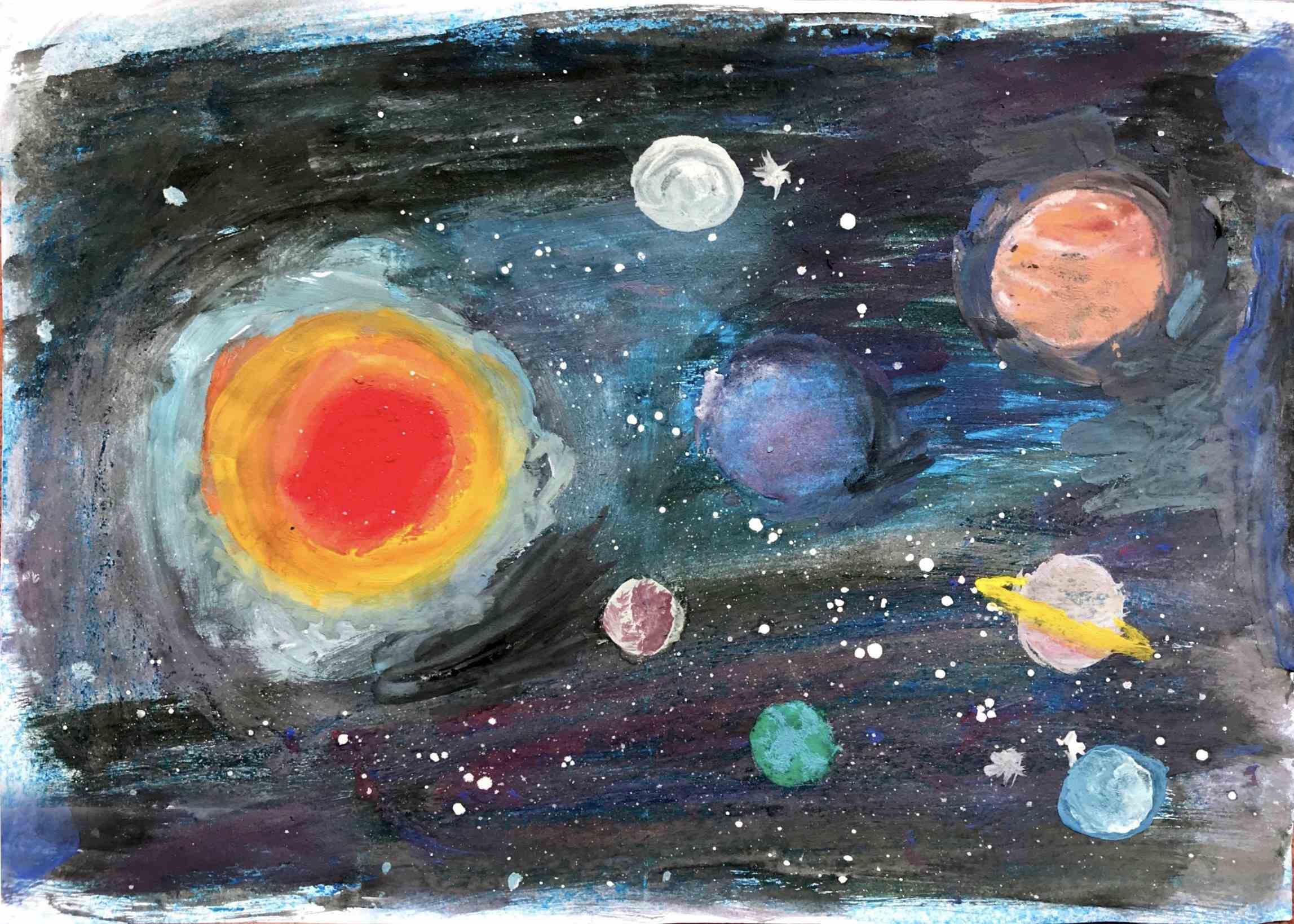 航天日绘画作品《星系》,老挝萍萨瓦·汤拉塔(史慧莹) 航天日绘画作品《星系》,老挝萍萨瓦·汤拉塔(史慧莹)